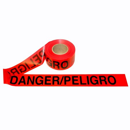 CORDOVA Barricade Tape, DANGER/PELIGRO, 2.0 Mil Thick, 12PK T20213